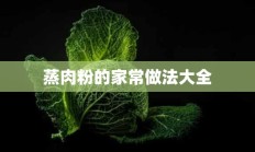 蒸肉粉的家常做法大全