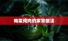 梅菜炖肉的家常做法