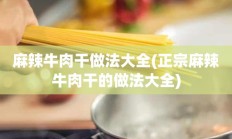 麻辣牛肉干做法大全(正宗麻辣牛肉干的做法大全)