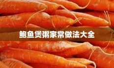 鲍鱼煲粥家常做法大全