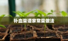 补血菜谱家常菜做法