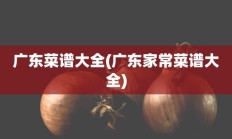 广东菜谱大全(广东家常菜谱大全)