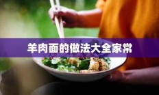 羊肉面的做法大全家常