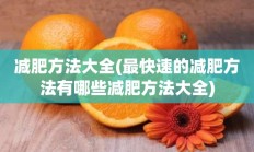 减肥方法大全(最快速的减肥方法有哪些减肥方法大全)