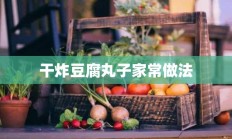 干炸豆腐丸子家常做法