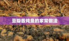 豆瓣酱炖鱼的家常做法