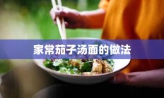 家常茄子汤面的做法