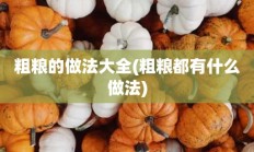 粗粮的做法大全(粗粮都有什么做法)