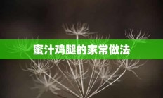 蜜汁鸡腿的家常做法