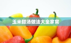 玉米甜汤做法大全家常