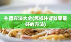 补肾方法大全(怎样补肾效果最好的方法)