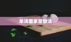 羊汤面家常做法