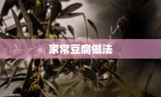 家常豆腐做法