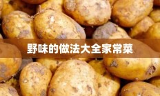 野味的做法大全家常菜