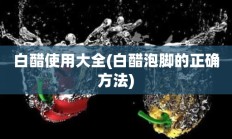 白醋使用大全(白醋泡脚的正确方法)