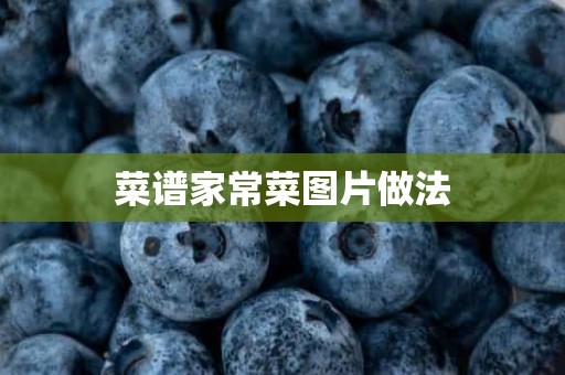 菜谱家常菜图片做法