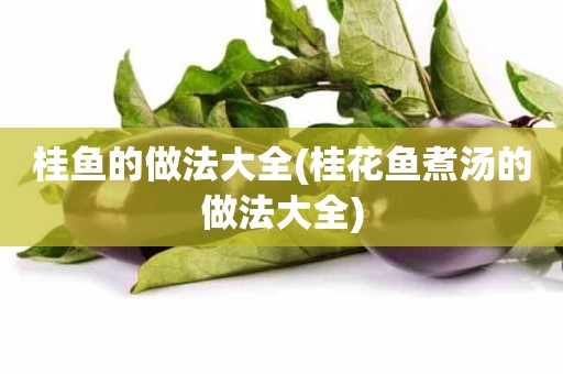 桂鱼的做法大全(桂花鱼煮汤的做法大全)