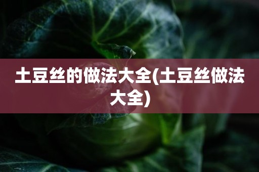 土豆丝的做法大全(土豆丝做法大全)