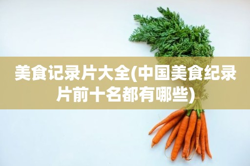 美食记录片大全(中国美食纪录片前十名都有哪些)