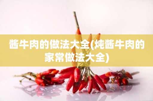 酱牛肉的做法大全(炖酱牛肉的家常做法大全)