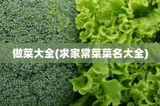 做菜大全(求家常菜菜名大全)