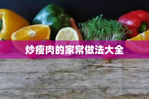 炒瘦肉的家常做法大全