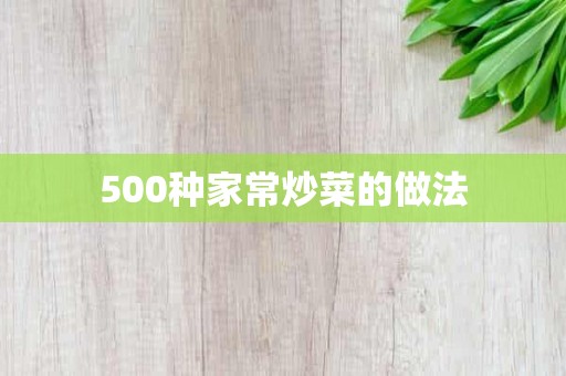 500种家常炒菜的做法