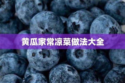 黄瓜家常凉菜做法大全