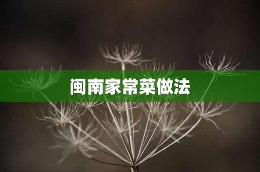 闽南家常菜做法