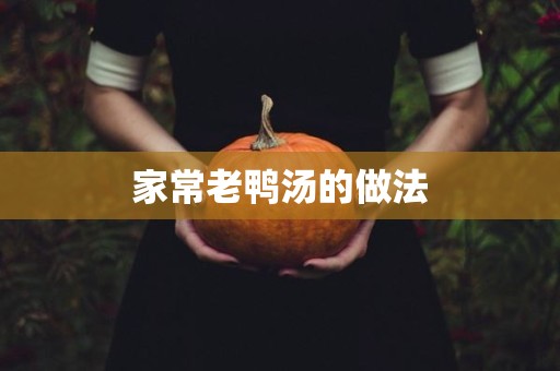 家常老鸭汤的做法