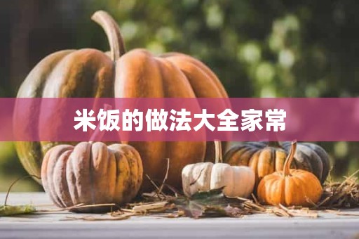 米饭的做法大全家常