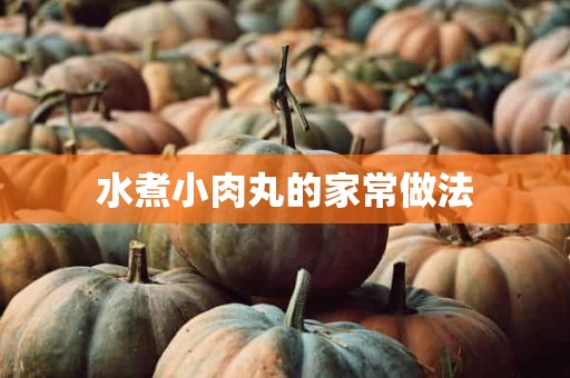 水煮小肉丸的家常做法