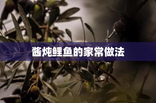 酱炖鲤鱼的家常做法