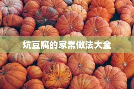 炕豆腐的家常做法大全