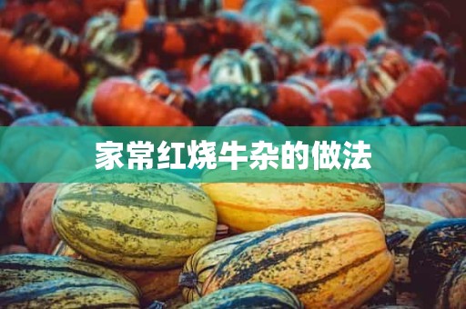 家常红烧牛杂的做法