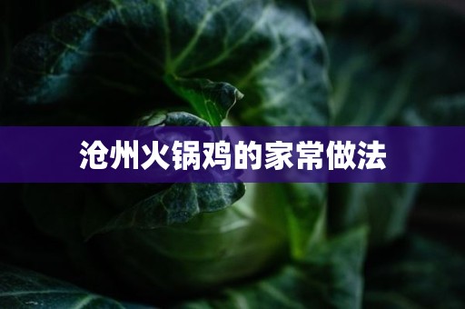 沧州火锅鸡的家常做法