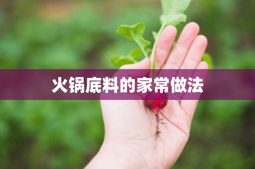 火锅底料的家常做法