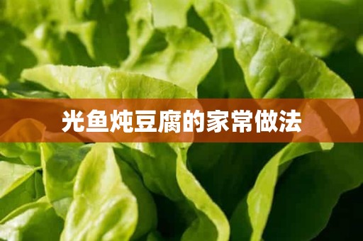 光鱼炖豆腐的家常做法