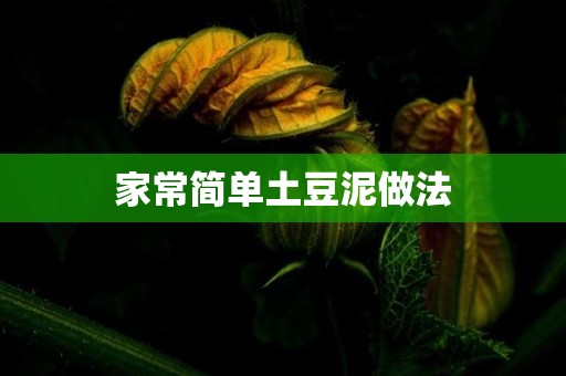 家常简单土豆泥做法