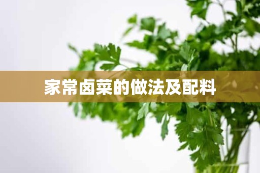 家常卤菜的做法及配料