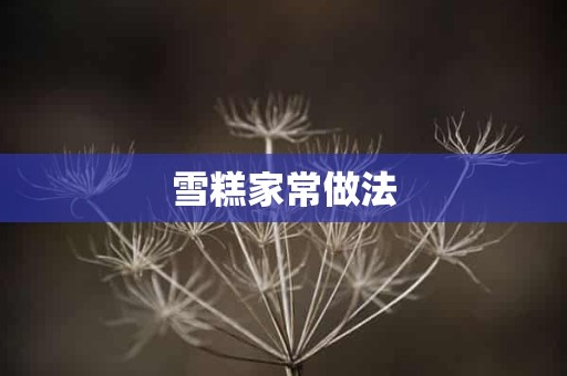 雪糕家常做法