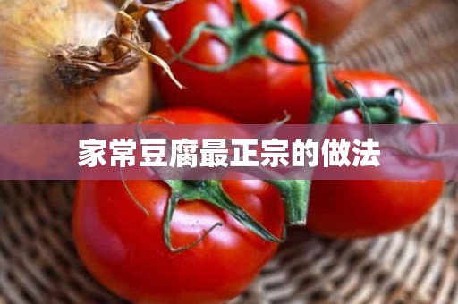 家常豆腐最正宗的做法