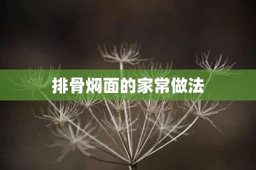 排骨焖面的家常做法