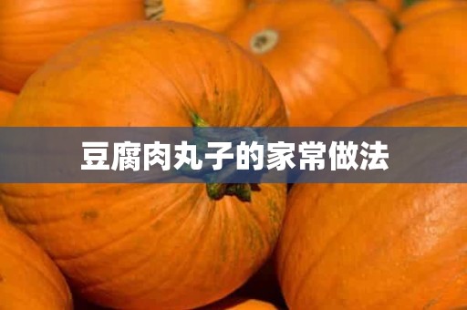 豆腐肉丸子的家常做法