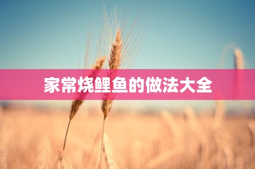 家常烧鲤鱼的做法大全