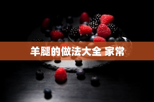 羊腿的做法大全 家常